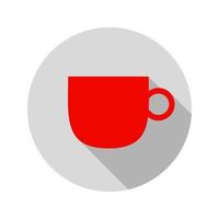 icono de círculo de taza plana vector