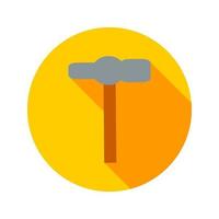 Flat Hammer Circle Icon vector