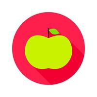 icono de círculo de manzana plana vector