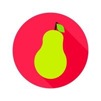 Flat Pear Circle Icon vector