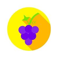 icono de círculo de uvas planas vector