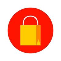 Flat Shopping Bag Circle Icon vector