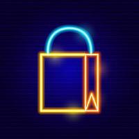 Neon Shopping Bag Icon vector