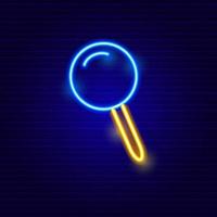 Neon Magnifier Icon vector