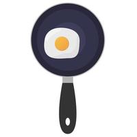 Fried egg with frying pan vector illustration design.