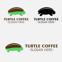 diseño de ilustración vectorial de logotipo de café tortuga vector