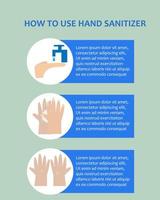Illustration vector design of how to use hand sanitizer infographics