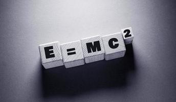 E  mc 2 Word with Wooden Cubes