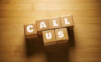 Call us Word with Wooden Cubes photo