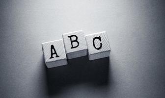 Alphabet English Word with Wooden Cubes photo