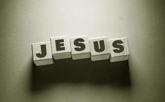 Jesus Word with Wooden Cubes photo