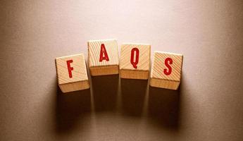 FAQ Word with Wooden Cubes photo