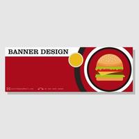 Burger banner template design for business. vector