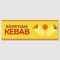 Kebab banner template design for business. vector