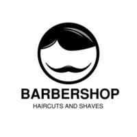 Illustration vector design of barbershop logo for company or business.