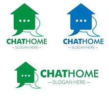 Illustration vector design of chat home logo
