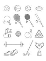 Set of sport icons. Line vector illustrations.