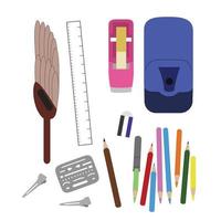 Set of supplies vector. vector