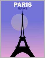 Diseño de ilustración vectorial de cartel retro y vintage de París