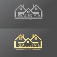 logotipo de plantilla de bienes raíces. plata inmobiliaria. oro inmobiliario. vector