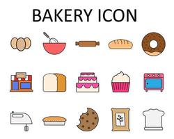 Illustration vector design of bakery icon set