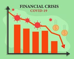 Financial crisis is down due to Covid-19 vector