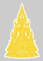 Graphic vector of Buddha for Thai Buddhist holy day.