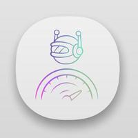 Optimizer bot app icon. Search engine optimization. Software program. Computer operation. Artificial intelligence. UI UX user interface. Web or mobile applications. Vector isolated illustrations