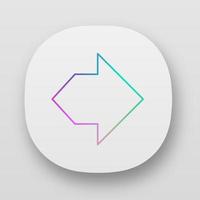 Double arrow app icon. Two way navigation arrow. Path indicator. Left and right arrowhead direction. Motion, next. UI UX user interface. Web or mobile applications. Vector isolated illustrations