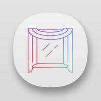 Window scarf app icon. Window top coverings. Room drapery design. Home interior decoration. House furnishing. UI UX user interface. Web or mobile applications. Vector isolated illustrations