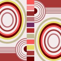 Contemporary Abstract Red Retro Composition vector