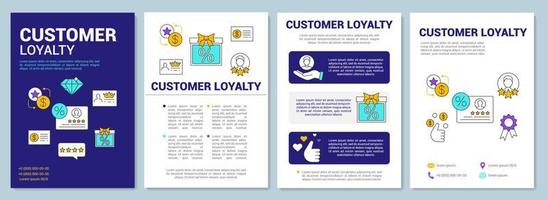 Referral marketing customer loyalty brochure template layout. Flyer, booklet, leaflet print design with linear illustrations. Vector page layouts for magazines, annual reports, advertising posters