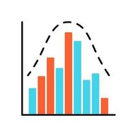 Histogram color icon. Diagram. Business trade info. Financial analytics. Statistics data visualization. Symbolic representation of information. Report in visible form. Isolated vector illustration