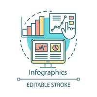 Infographics chalk concept icon. Channels for SEO idea thin line illustration. Marketing, SMM metrics. Awareness content. Data representation. Vector isolated outline drawing. Editable stroke