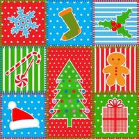 Christmas patchwork background vector