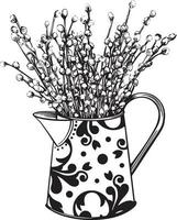 vase with willow twigs vector