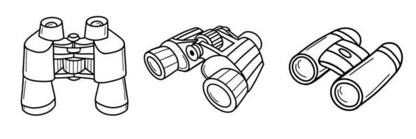 Set of binoculars vector