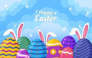 Cute Colorful Easter Egg Background vector