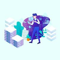 Abstract high technology concept. Isometric vector illustration