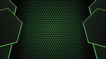 Fondo de neón verde abstracto hexagonal vector