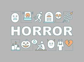 Horror word concepts banner. Consternation. Dangerous area. Threat to life. Terrible accident. Presentation, website. Isolated lettering typography idea, linear icons. Vector outline illustration