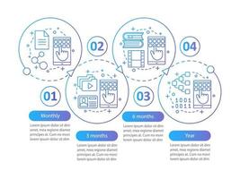 Digital services subscription vector infographic template. Tariff plans. Data visualization with four steps and options. Process timeline chart. Workflow layout with icons