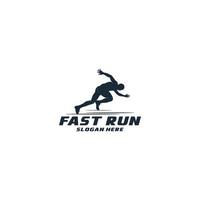 logo illustration of a runner who is running very fast vector