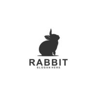 plantilla de logotipo de conejo en fondo blanco vector