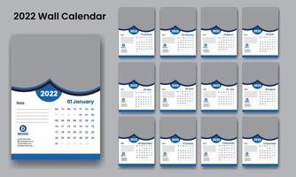 Calendar 2022 Template Design Free Vector