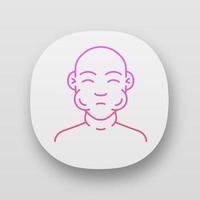 Face swelling app icon. Anaphylaxis, allergy. Peanut severe allergic reaction. UI UX user interface. Mumps contagious disease. Web or mobile application. Vector isolated illustration