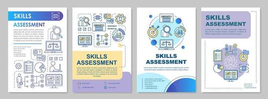Skills assessment brochure template layout. Flyer, booklet, leaflet print design with linear illustrations. Employee abilities vector page layouts for magazines, annual reports, advertising posters
