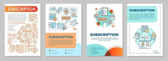 Subscription brochure template layout. Getting newsletter. Flyer, booklet, leaflet print design with linear illustrations. Vector page layouts for magazines, annual reports, advertising posters