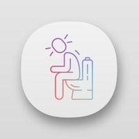 Diarrhea, constipation app icon. Upset stomach, indigestion. UI UX user interface. Web or mobile application. Digestive system problem, discomfort. Food poisoning symptom. Vector isolated illustration