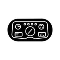 VR headset HUD glyph icon. Silhouette symbol. Head-up display. Thin line illustration. Game player visual interface. Virtual reality mask, glasses. Negative space. Vector isolated illustration